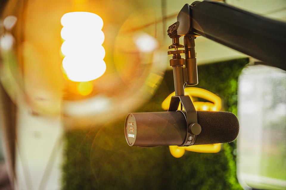 De Podcast Caravan microfoon